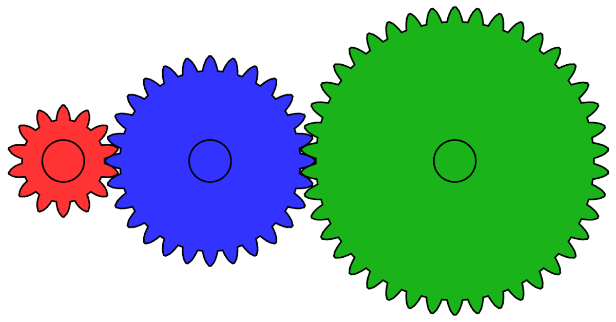 Gear train in motion